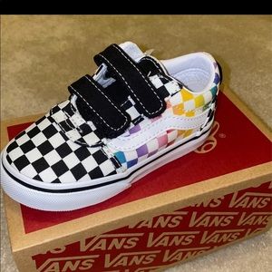 Rainbow Checked Toddler Vans